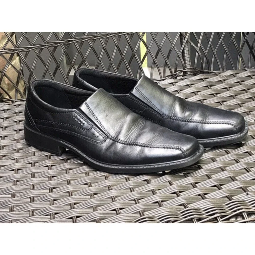 ECCO Men New Jersey Slip On loafers leather Black 43 Us 9 9.5 Shoes Dress